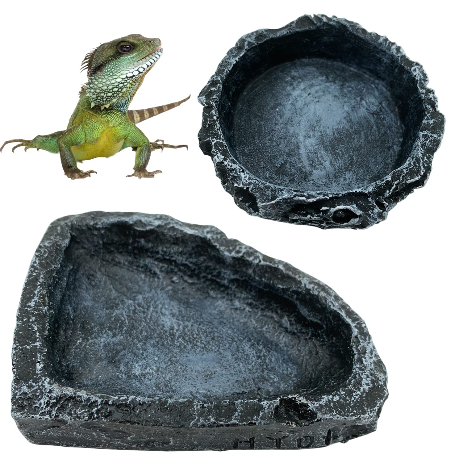 Water Dish Reptile - 1/2 Pack Reptile Feeding Dish Corner