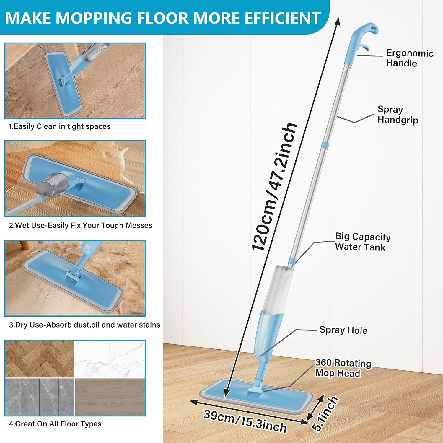 Spray Wet Mops for Hardwood Fl - Ceramic Tile Floor review and price