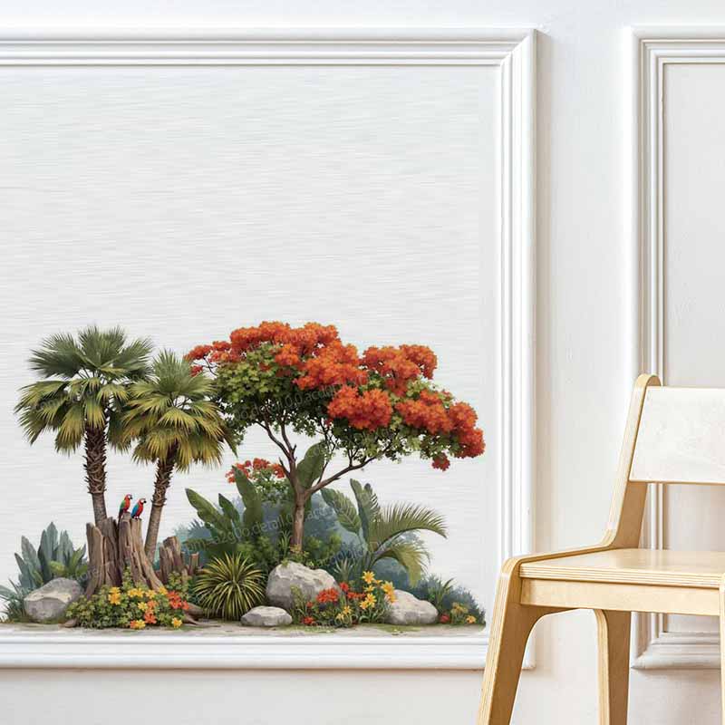 Tropical Plant Flower Tree Wal - Pvc Panel Background review and price