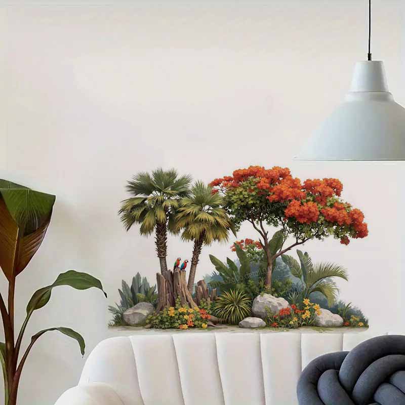 Tropical Plant Flower Tree Wal - Pvc Panel Background review and price